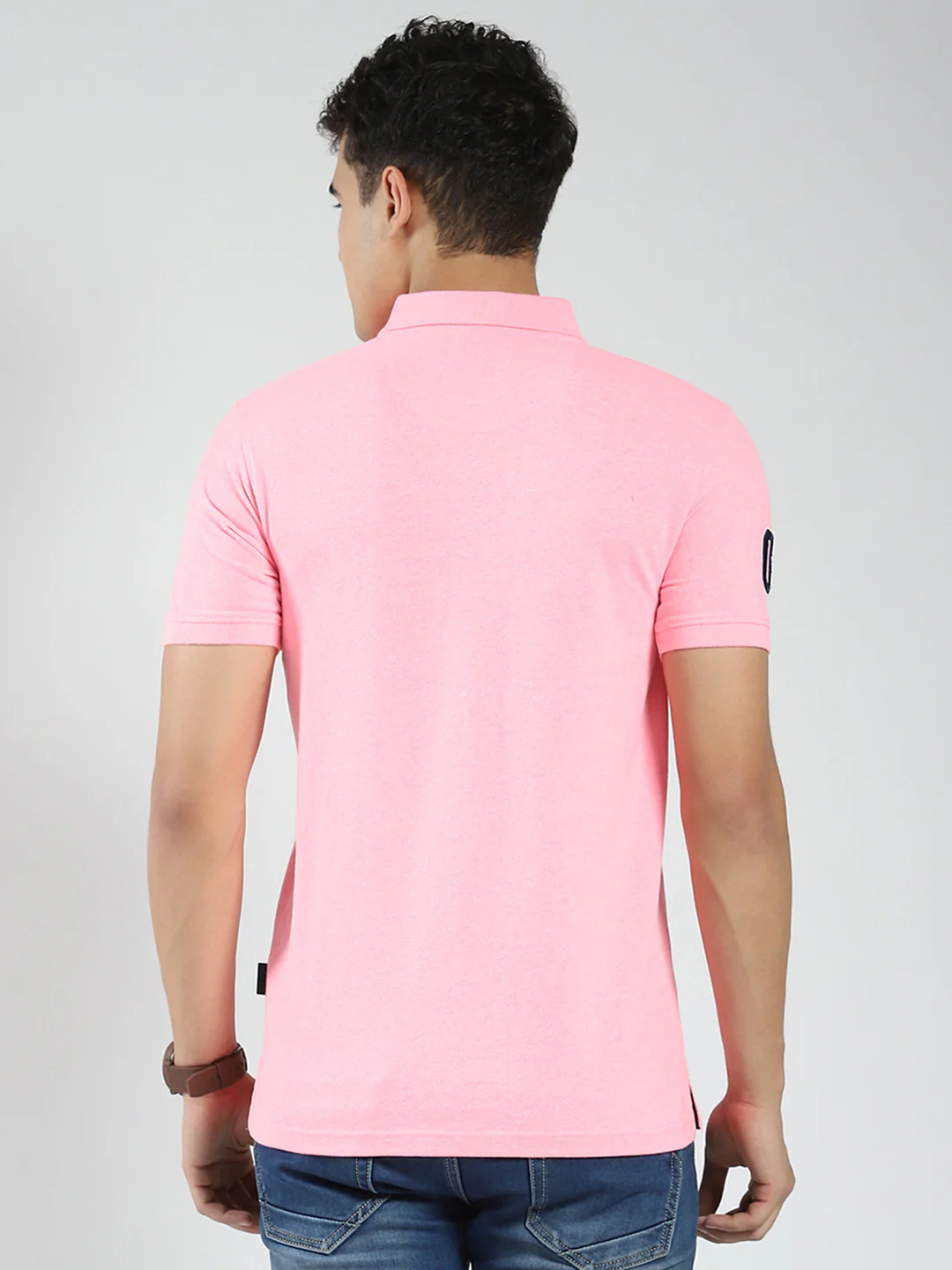 Rock.it Men Pink Solid Collar Half Sleeve T-Shirt - Image 5