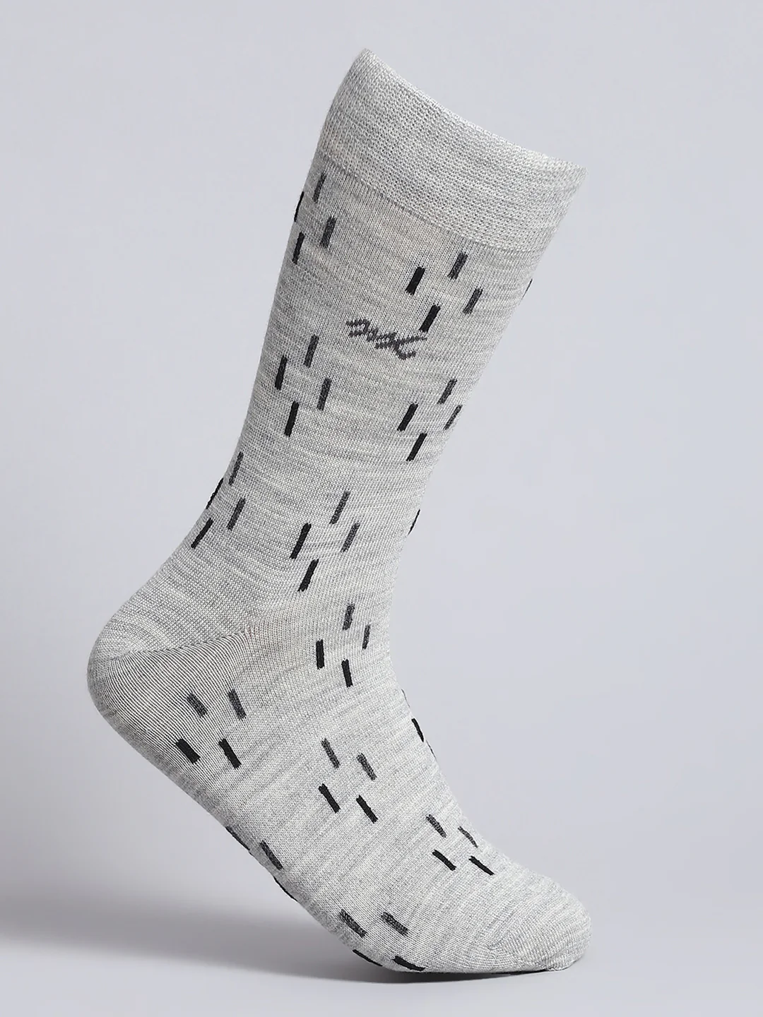 Men Pure Wool Printed Mid Calf Length Socks (1 Pair) - Image 3