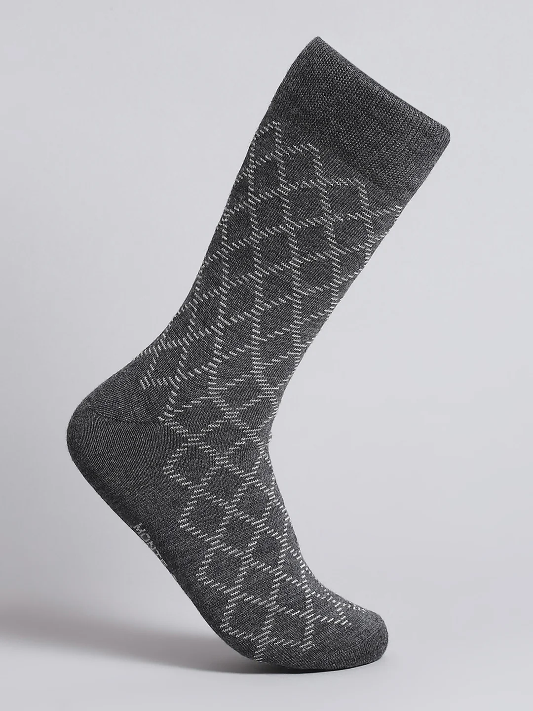 Men Pure Wool Self Design Mid Calf Length Socks (1 Pair) - Image 3