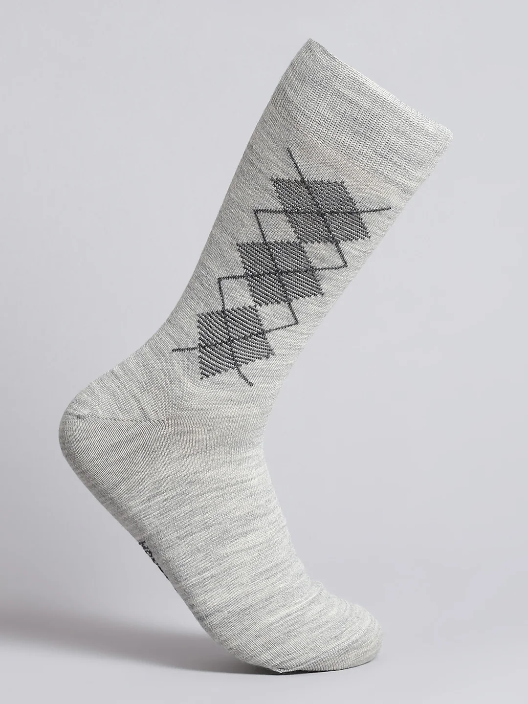 Men Pure Wool Self Design Mid Calf Length Socks (1 Pair) - Image 3