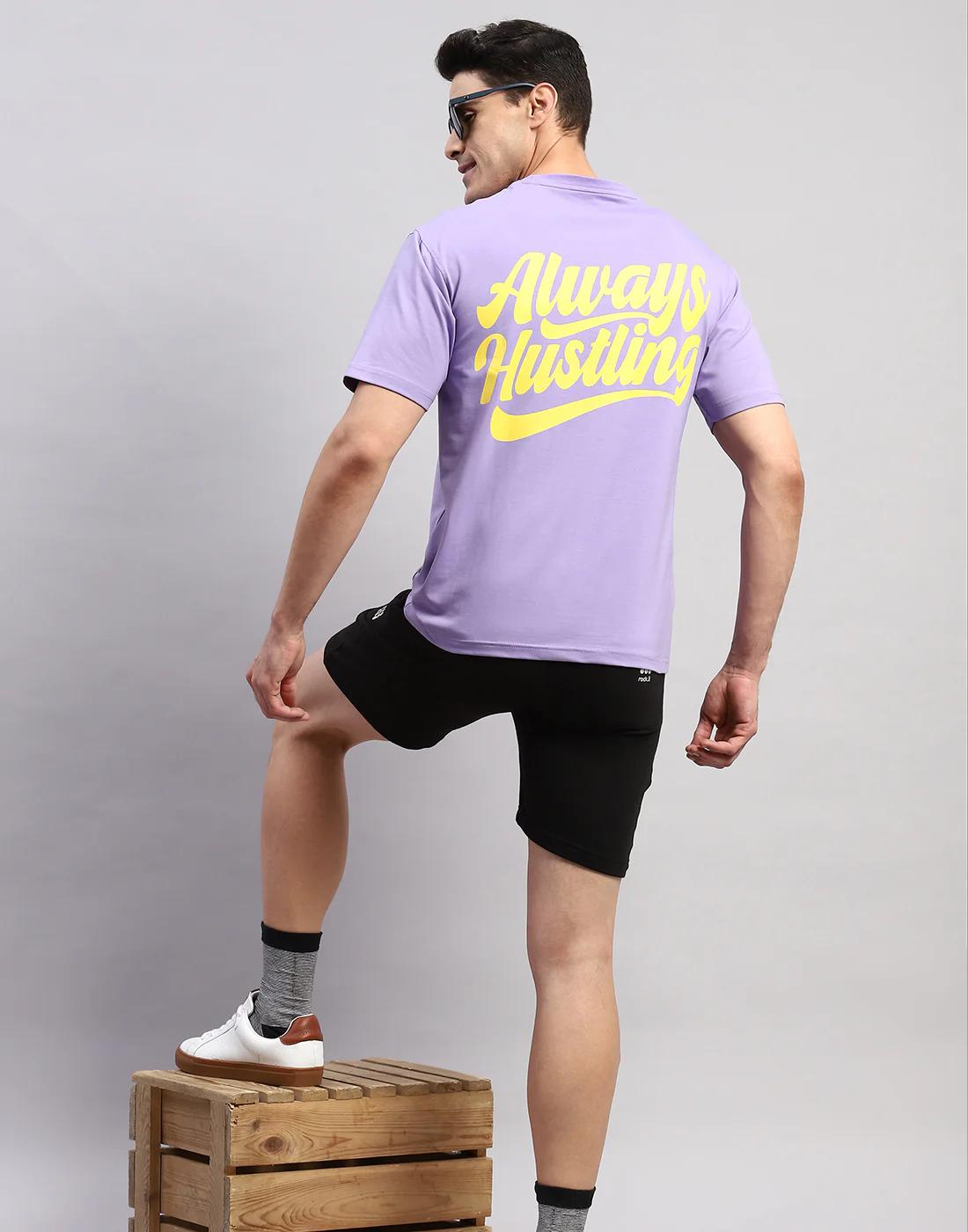Rock.it Men Purple Printed Round Neck Half Sleeve T-Shirt - Image 2