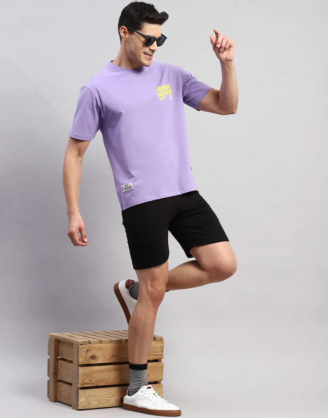 Rock.it Men Purple Printed Round Neck Half Sleeve T-Shirt - Image 3