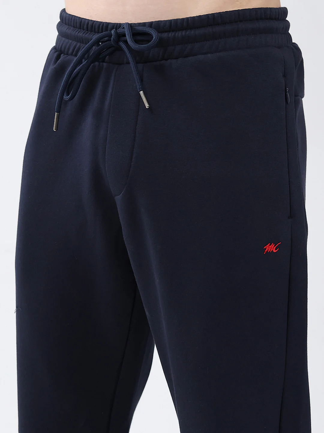Men Red & Navy Blue Solid Hooded Full Sleeve Winter Tracksuit - Image 10
