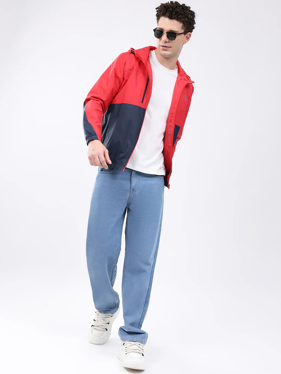 Men Red Printed Collar Full Sleeve Jacket - Image 2