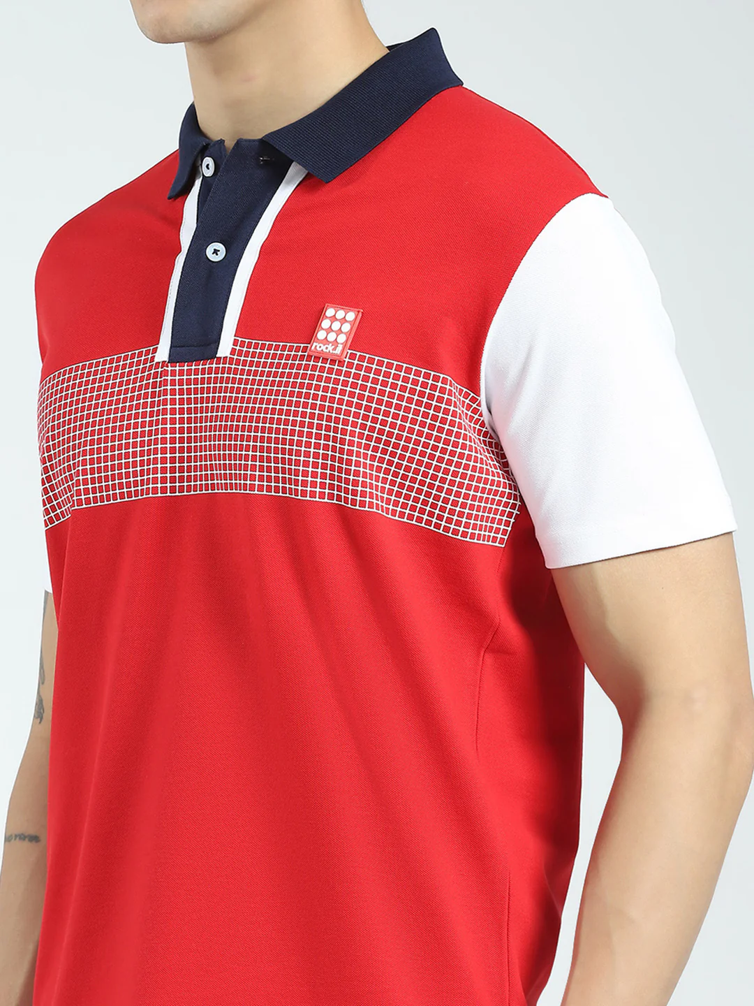Rock.it Men Red Printed Collar Half Sleeve T-Shirt - Image 6