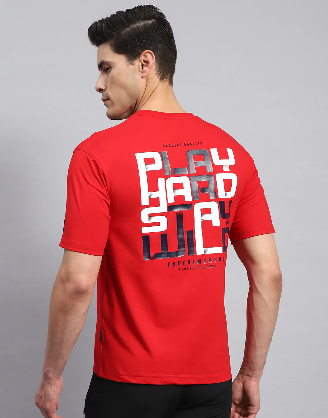 Rock.it Men Red Printed Round Neck Half Sleeve T-Shirt - Image 2