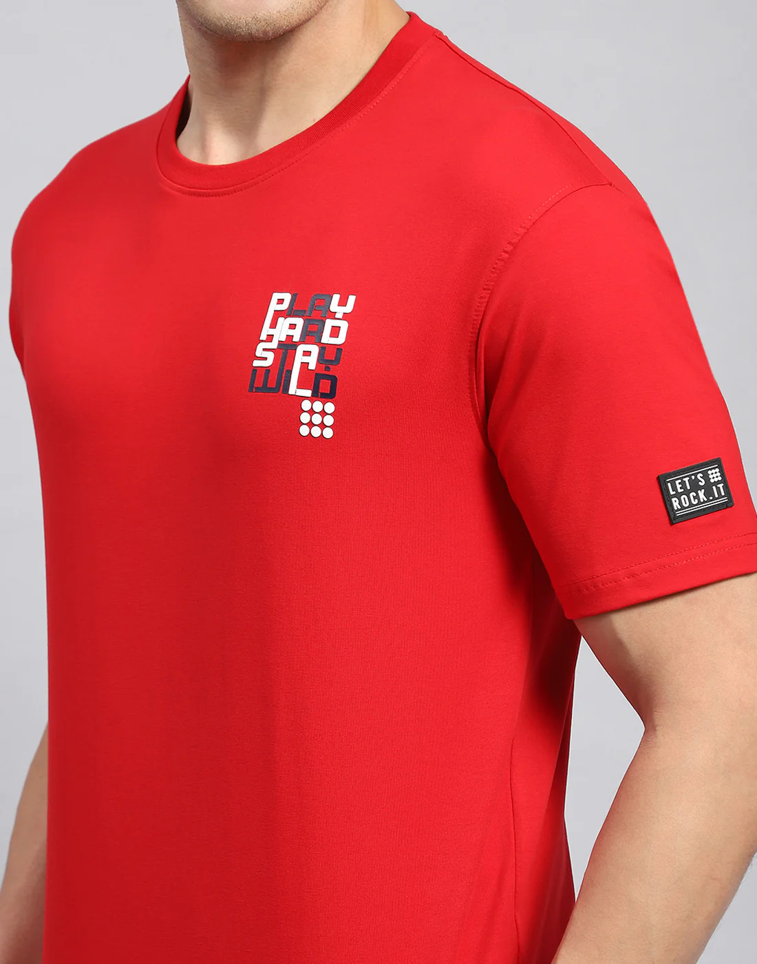 Rock.it Men Red Printed Round Neck Half Sleeve T-Shirt - Image 6