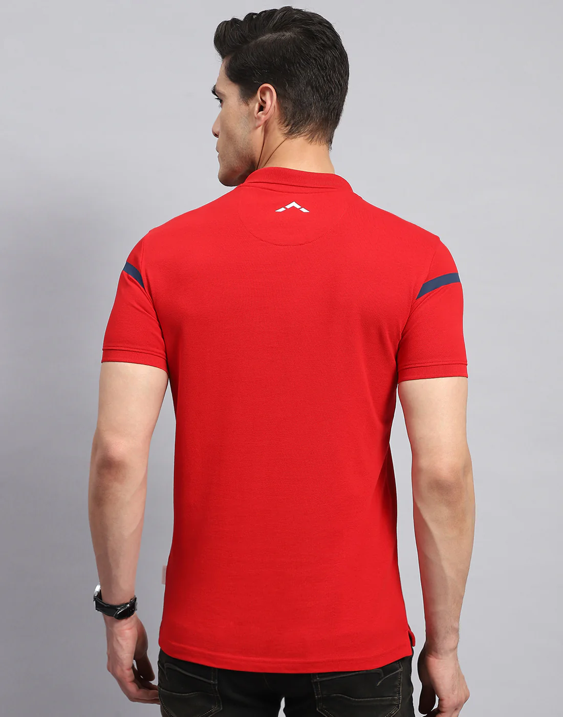 Rock.it Men Red Solid Collar Half Sleeve T-Shirt - Image 5