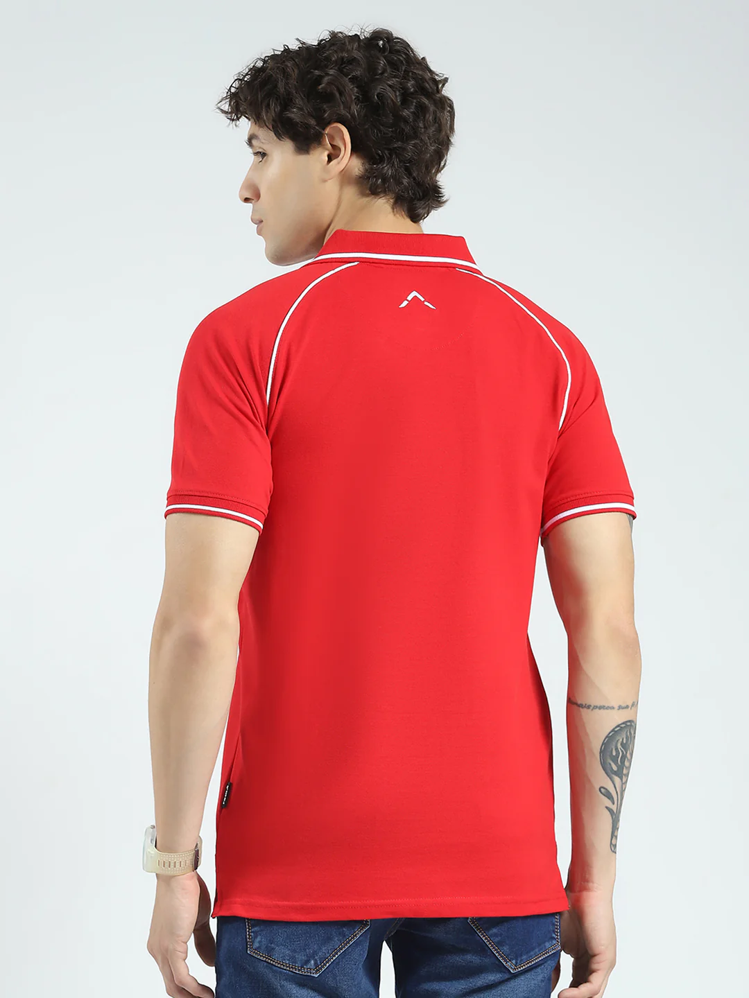 Rock.it Men Red Solid Collar Half Sleeve T-Shirt - Image 5