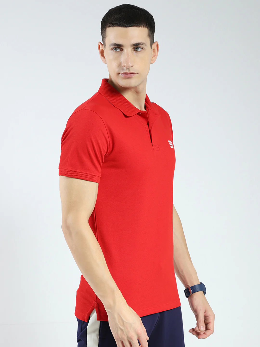 Rock.it Men Red Solid Collar Half Sleeve T-Shirt - Image 4