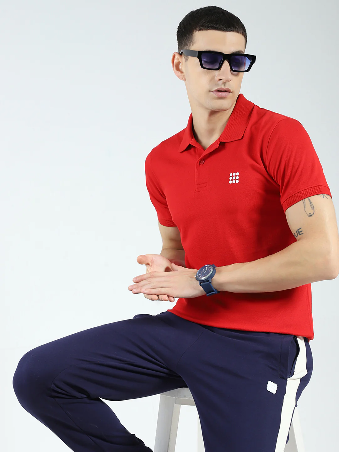Rock.it Men Red Solid Collar Half Sleeve T-Shirt - Image 6