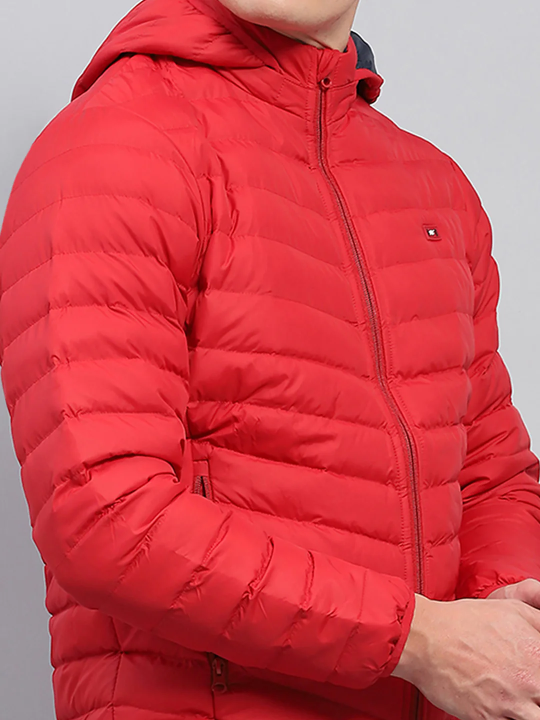 Men Red Solid Detachable Hood Full Sleeve Jacket - Image 8