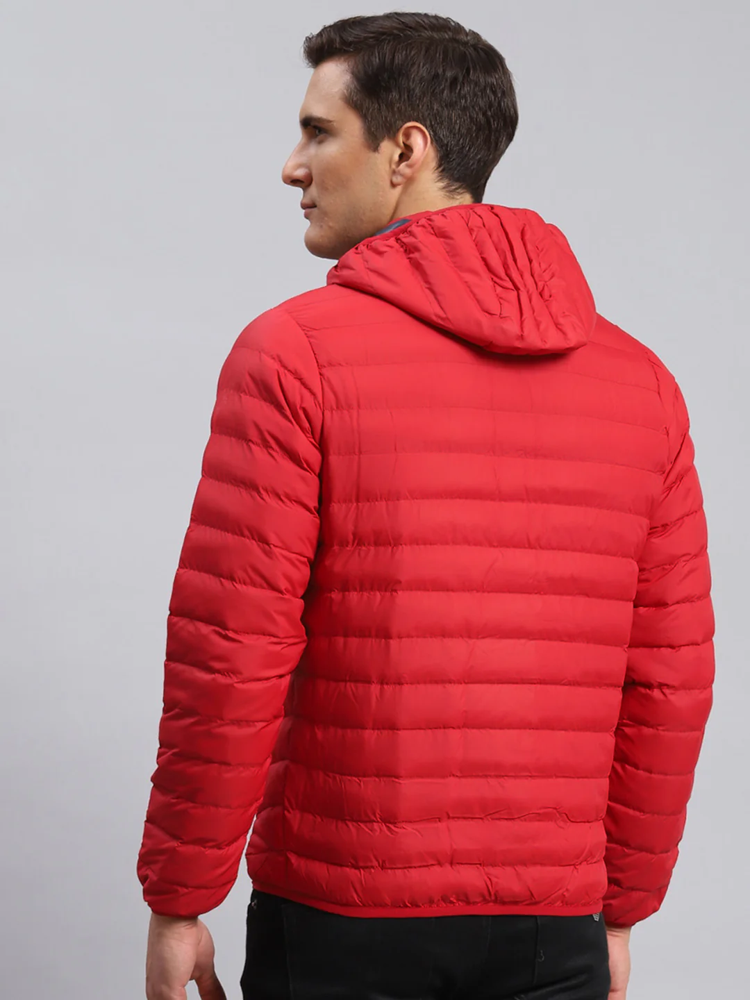 Men Red Solid Polyester Blend Jacket - Image 5