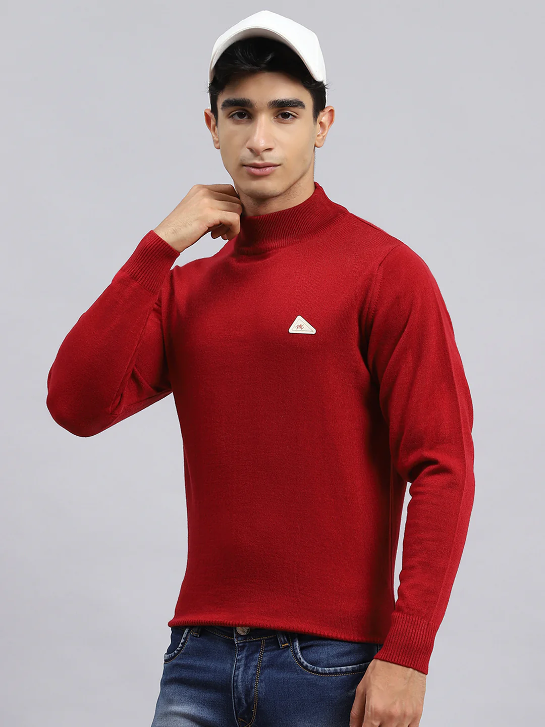 Men Red Solid Pullover - Image 4