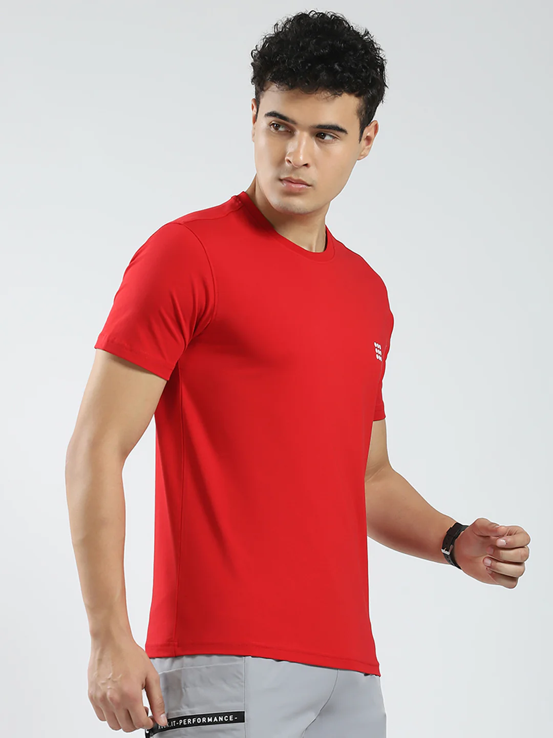 Rock.it Men Red Solid Round Neck Half Sleeve T-Shirt - Image 4
