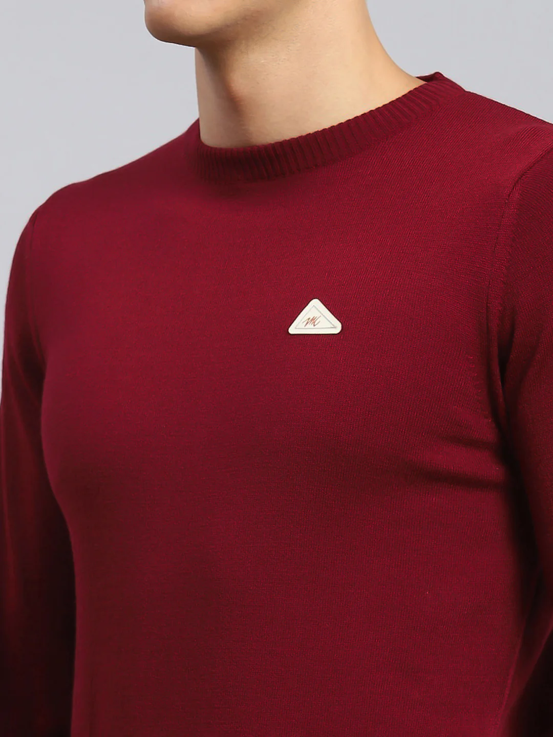 Men Red Solid Wool Blend Pullover - Image 6
