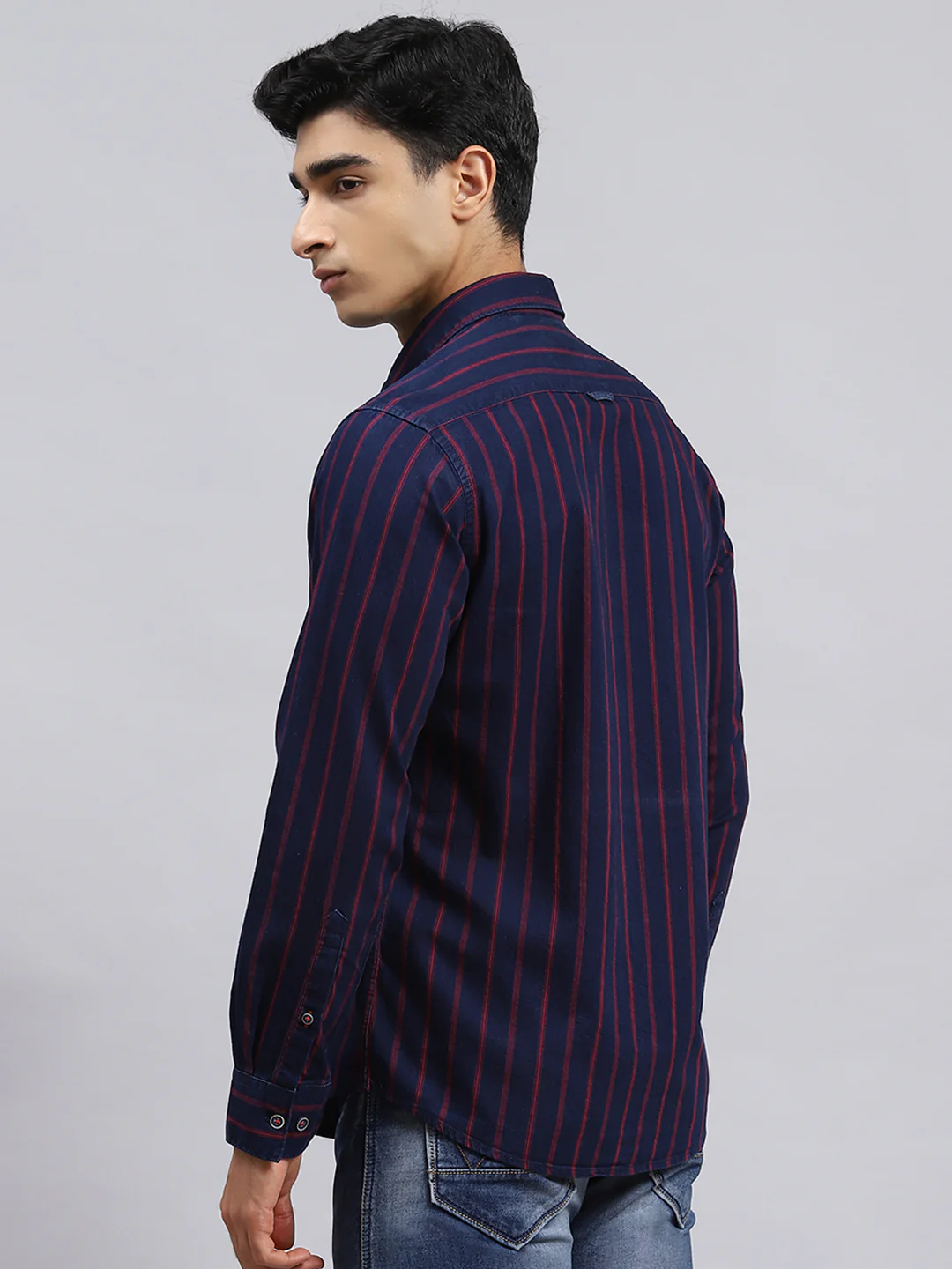 Men Red Stripe Shirt - Image 5