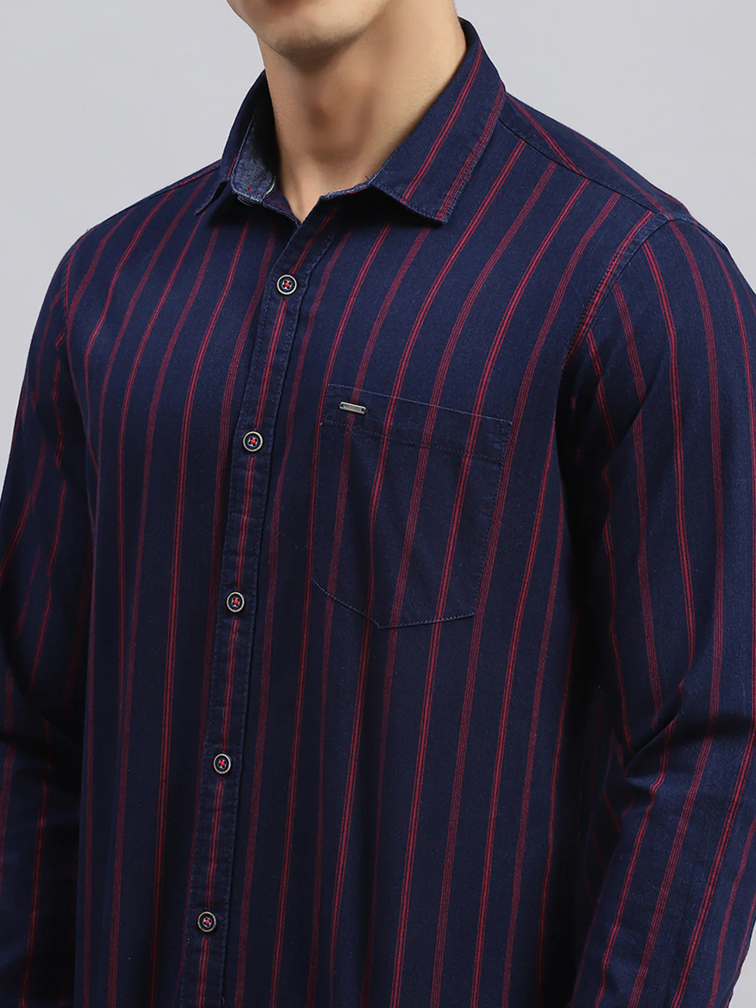 Men Red Stripe Shirt - Image 6