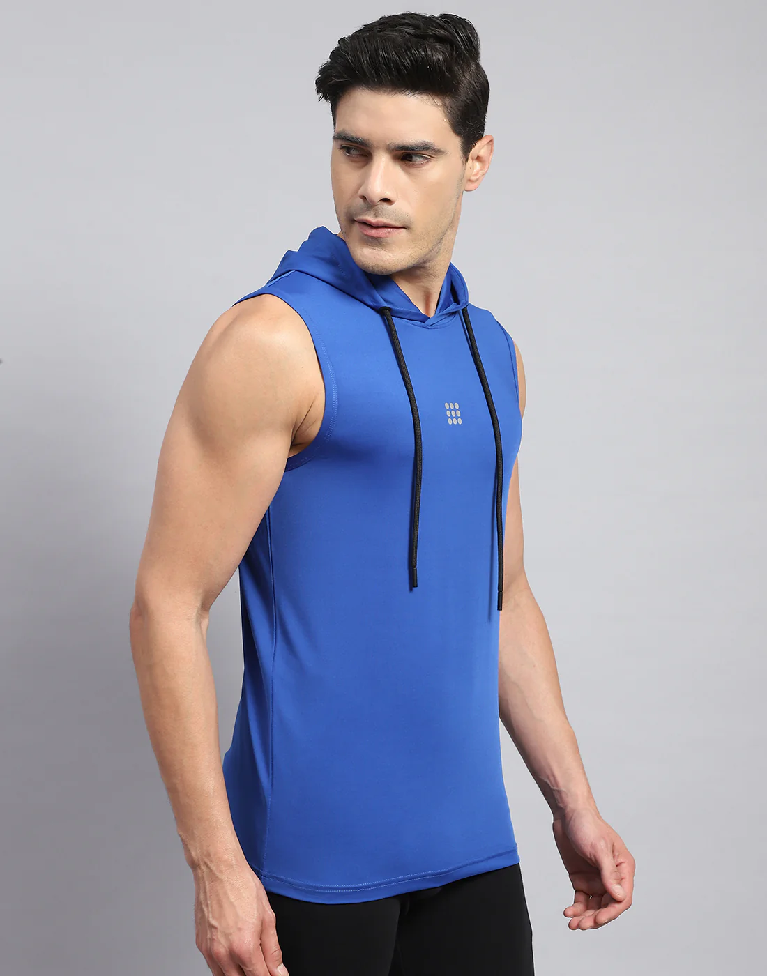 Rock.it Men Royal Blue Solid Hooded Sleeveless T-Shirt - Image 4