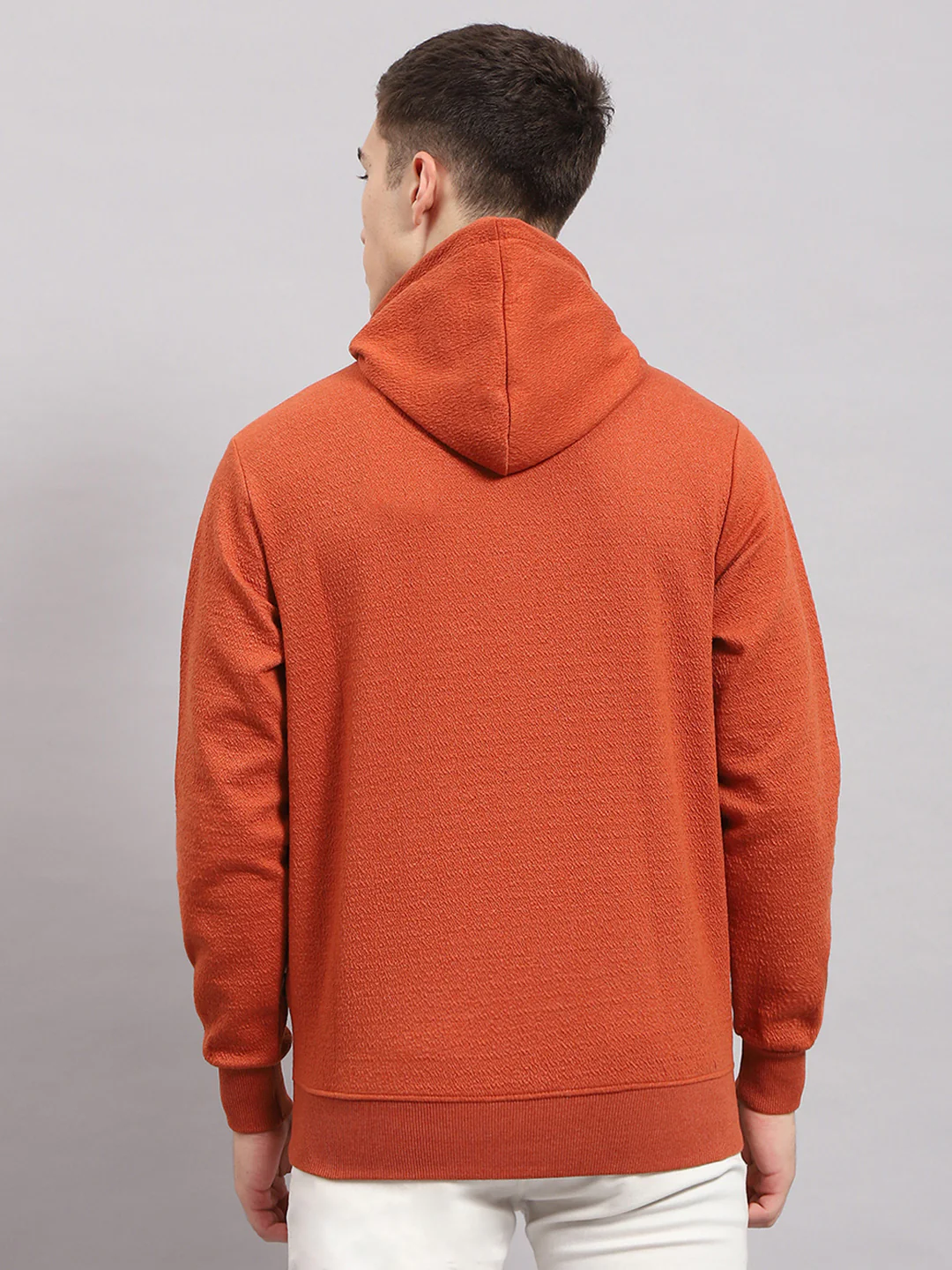 Men Rust Printed Hooded Full Sleeve T-Shirt - Image 5