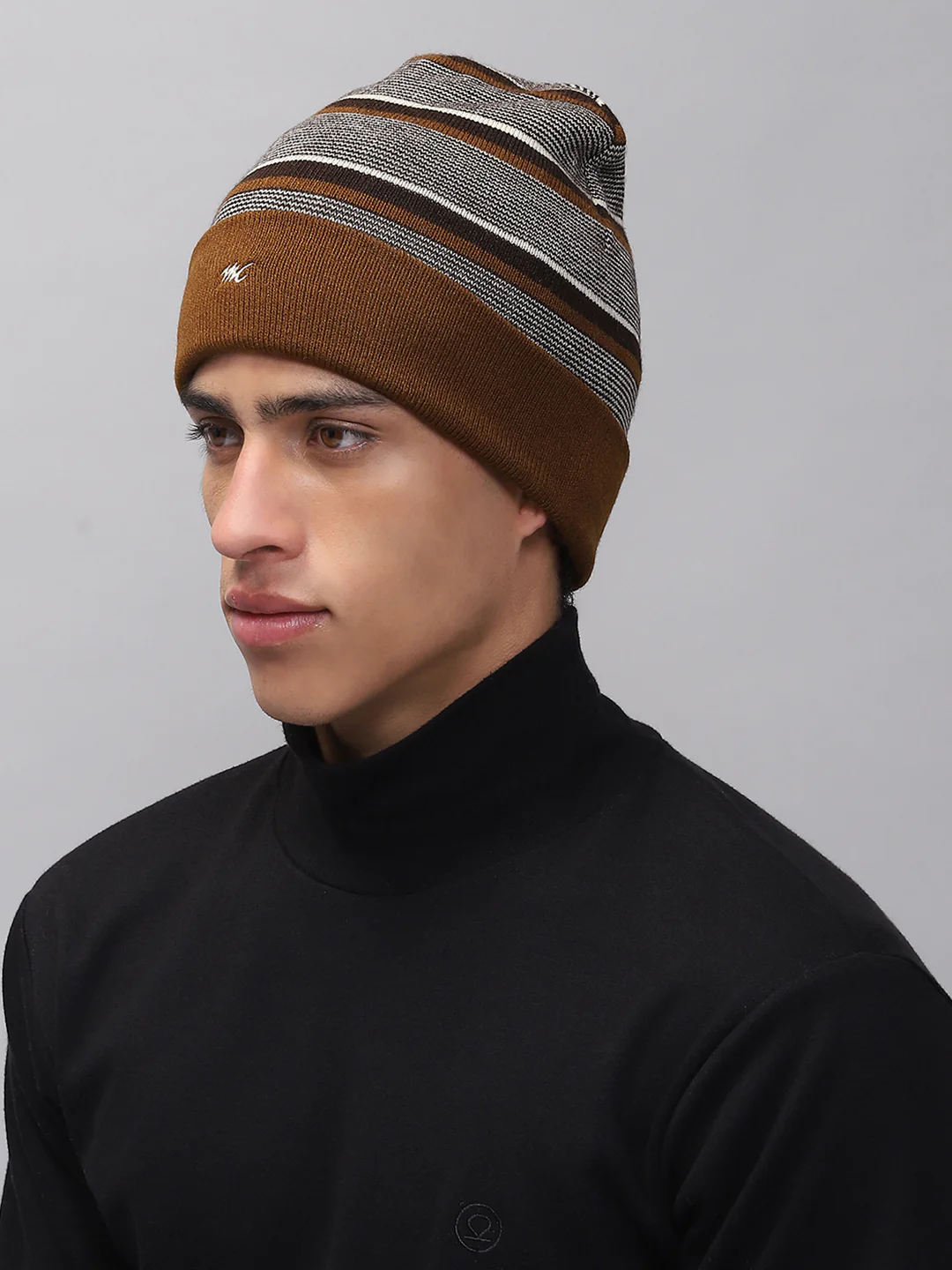 Men Rust Self Design Cap - Image 3