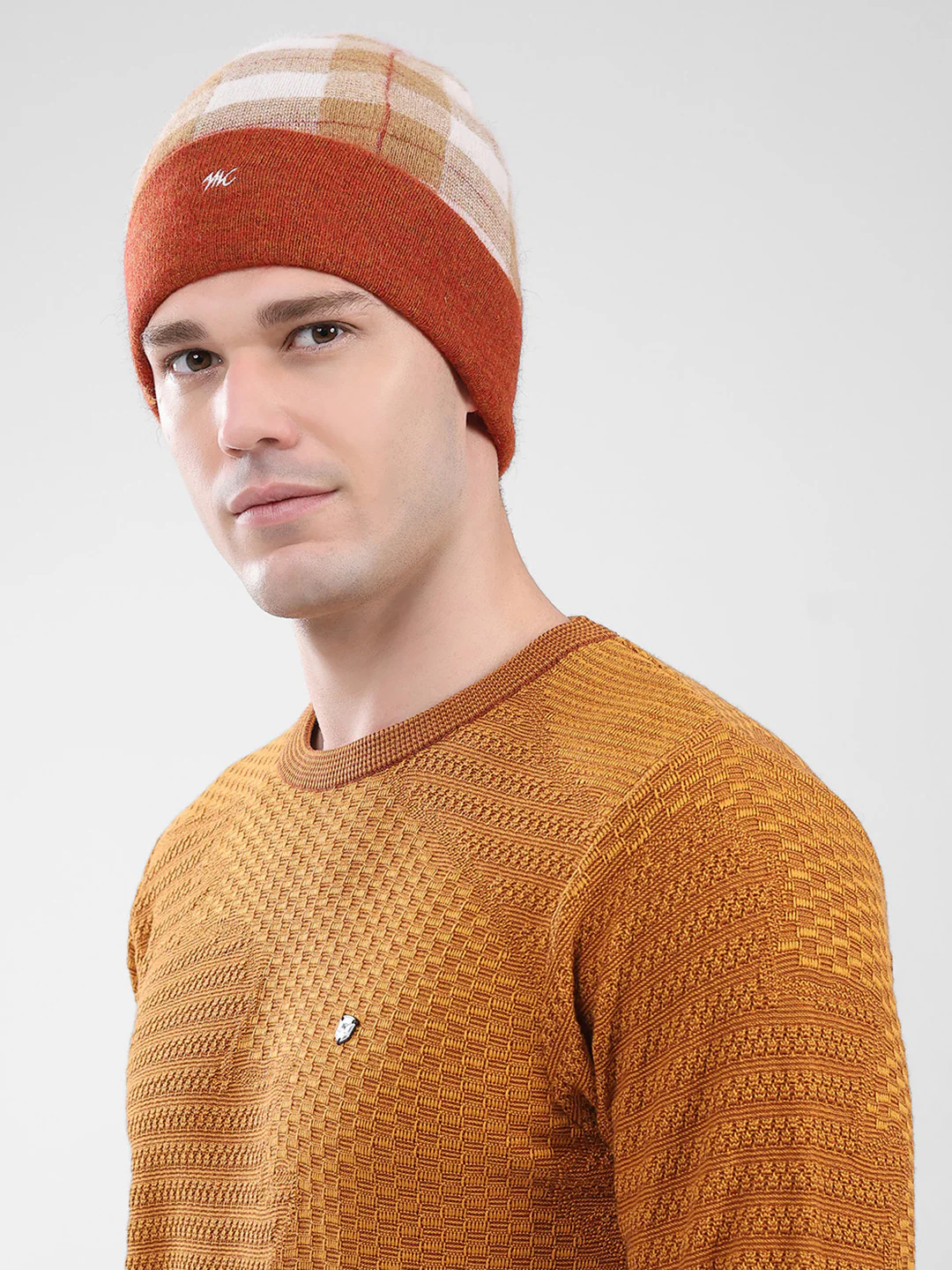 Men Rust Self Design Cap - Image 3