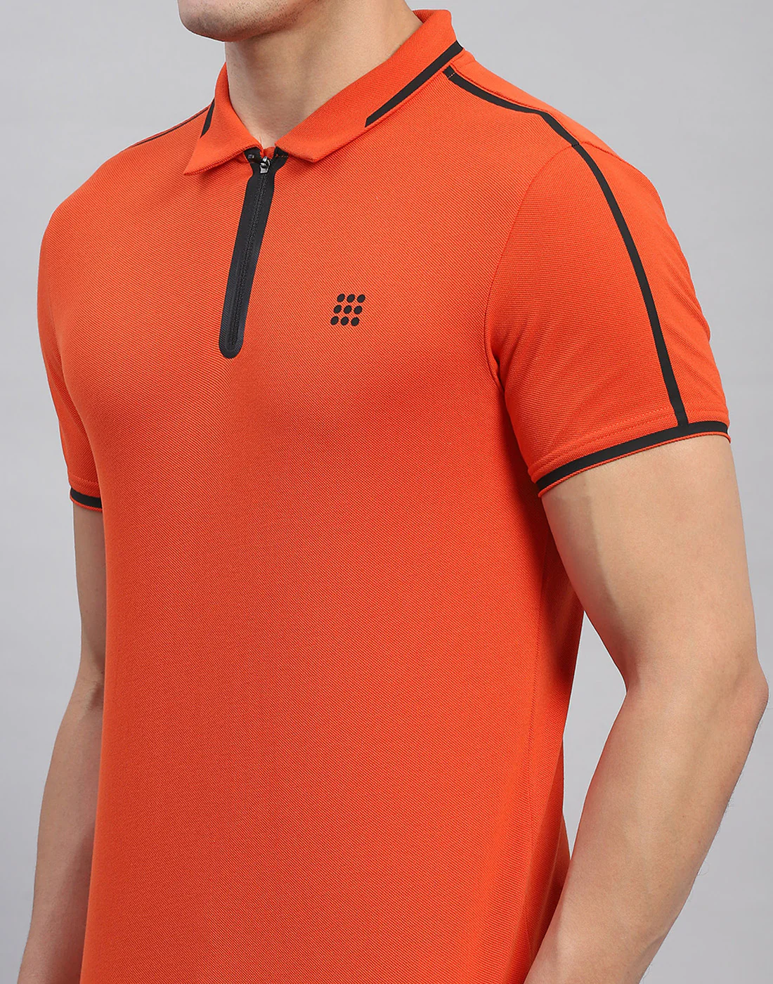 Rock.it Men Rust Solid Collar Half Sleeve T-Shirt - Image 6