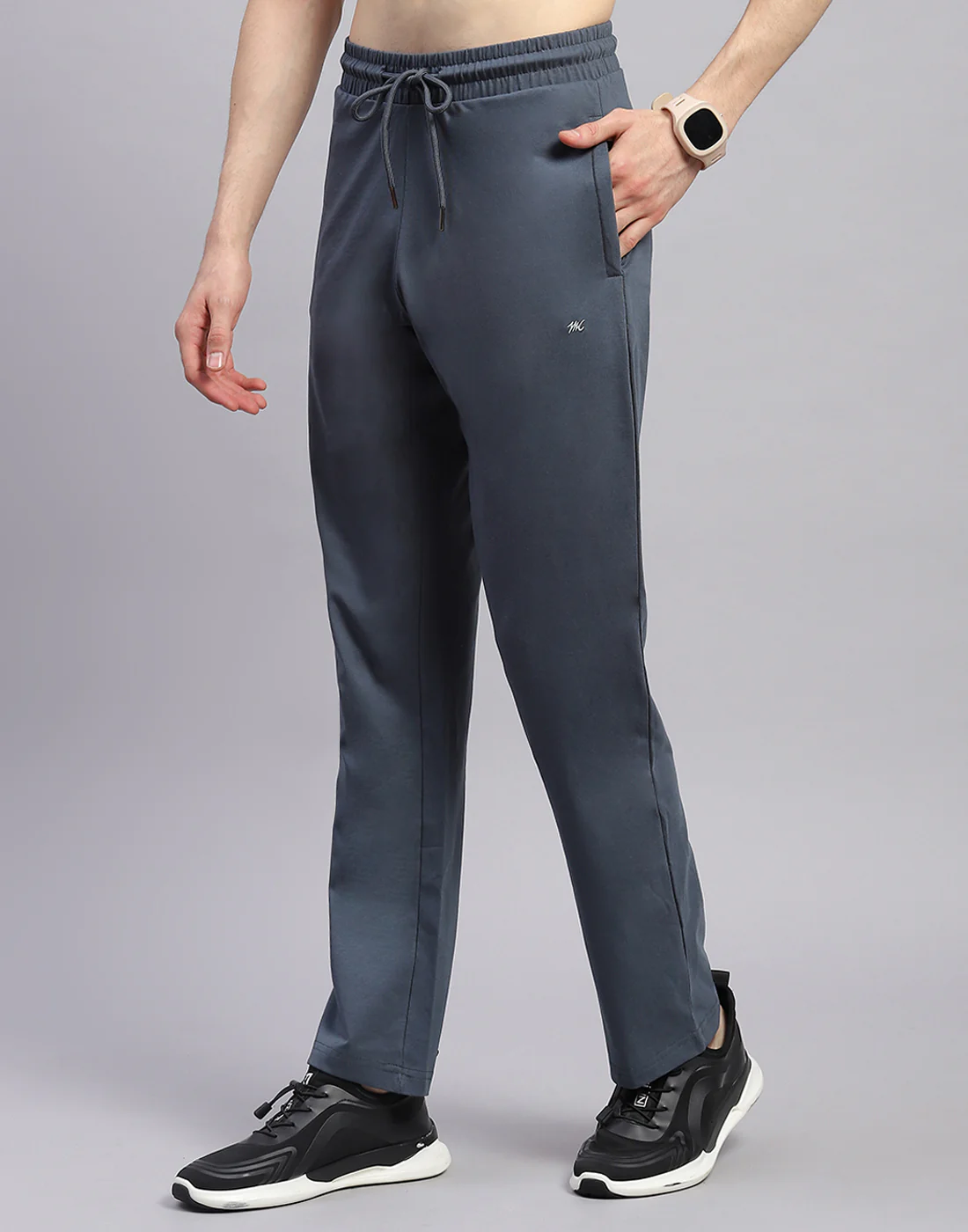Men Sky Blue & Navy Blue Solid Polo Collar Half Sleeve Lower Set - Image 6