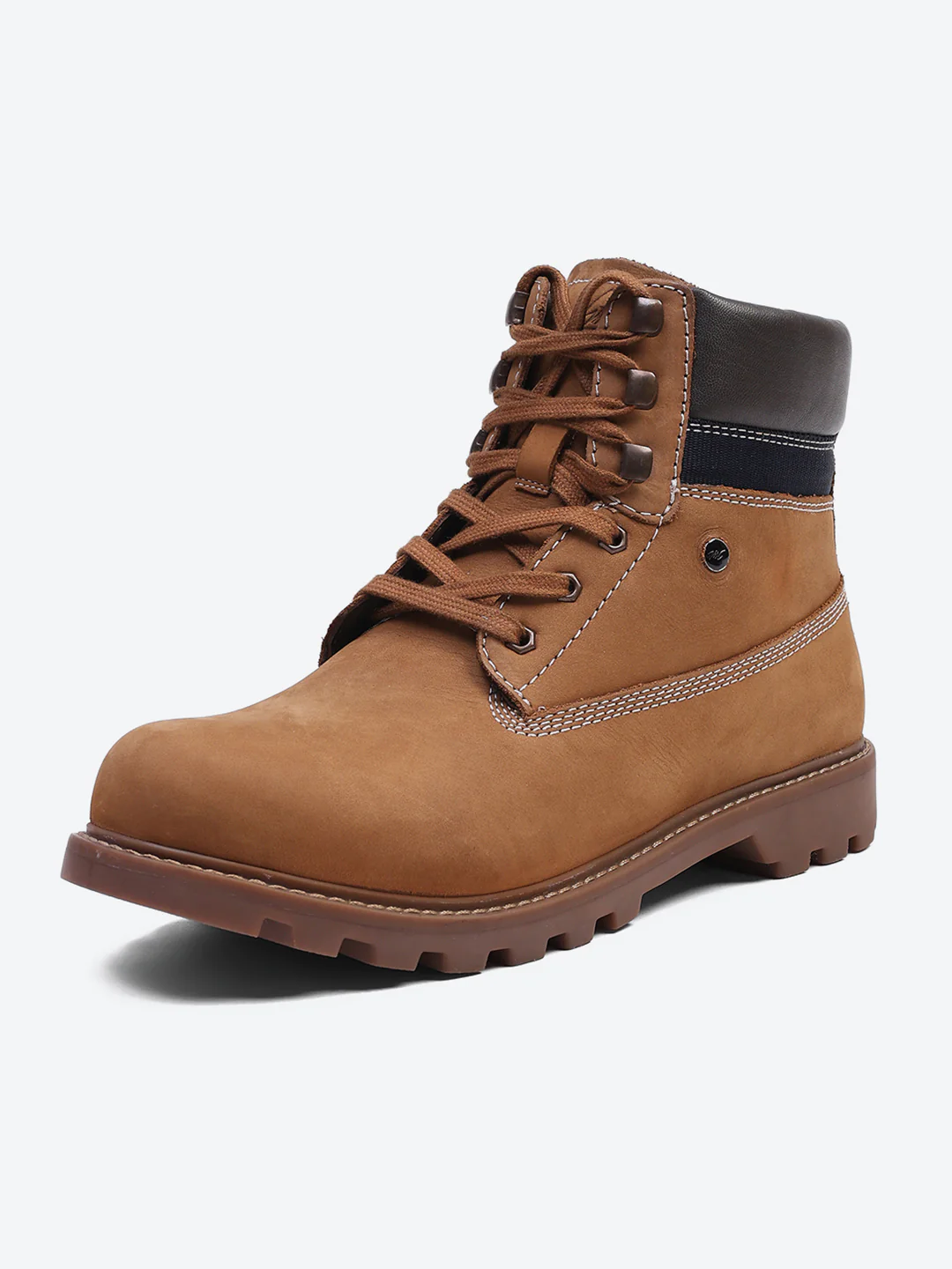 Men Tan Genuine Leather Lace Up Boots - Image 3