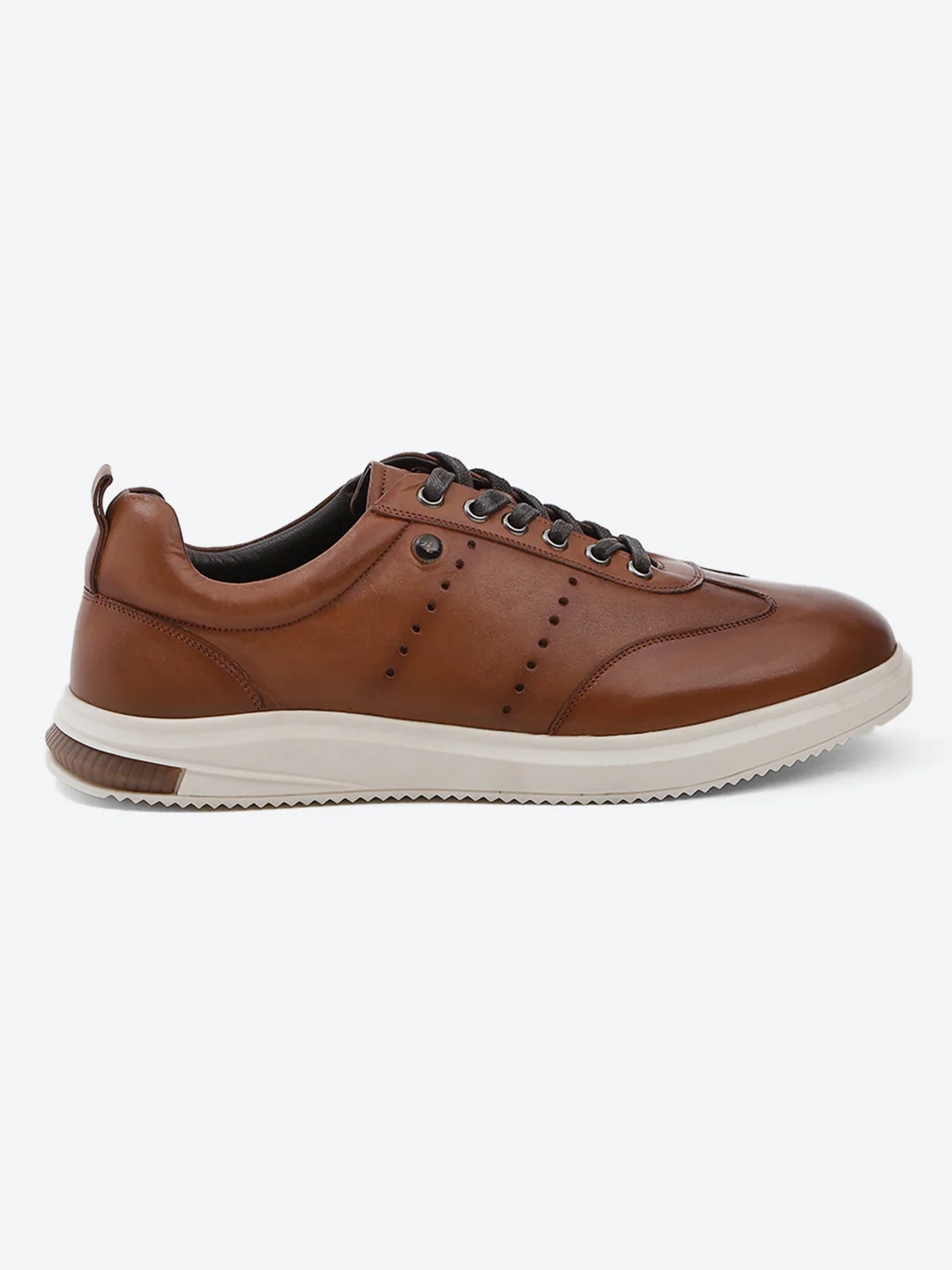 Men Tan Lace Up Genuine Leather Casual Shoes - Image 5