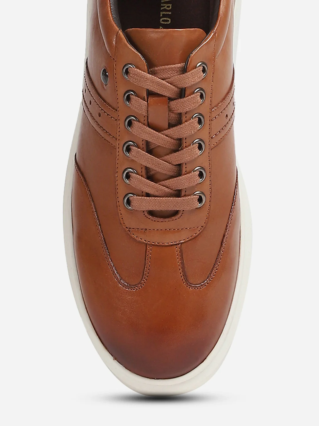 Men Tan Lace-Up Genuine Leather Casual Sneaker - Image 10