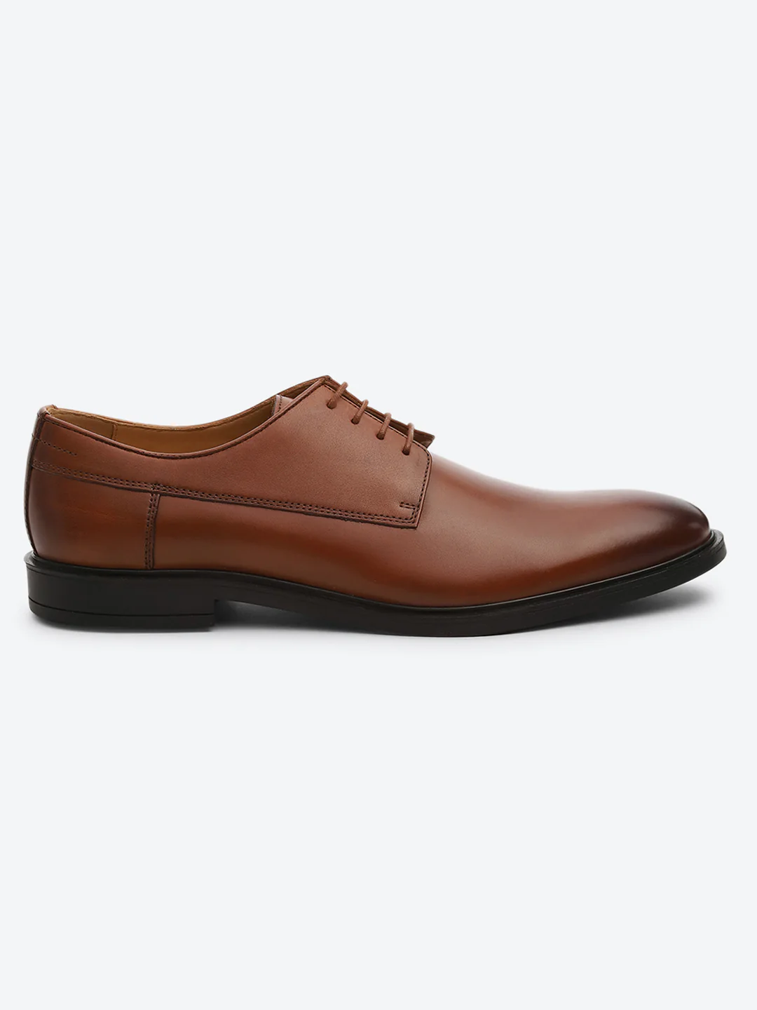 Men Tan Lace Up Genuine Leather Formal Derby - Image 5