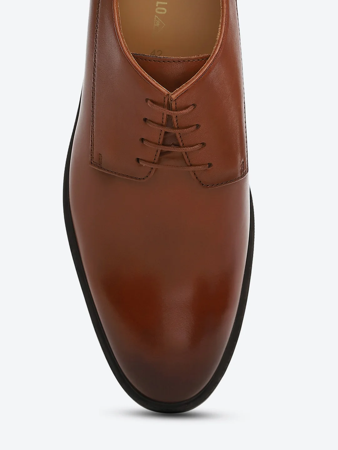 Men Tan Lace Up Genuine Leather Formal Derby - Image 8