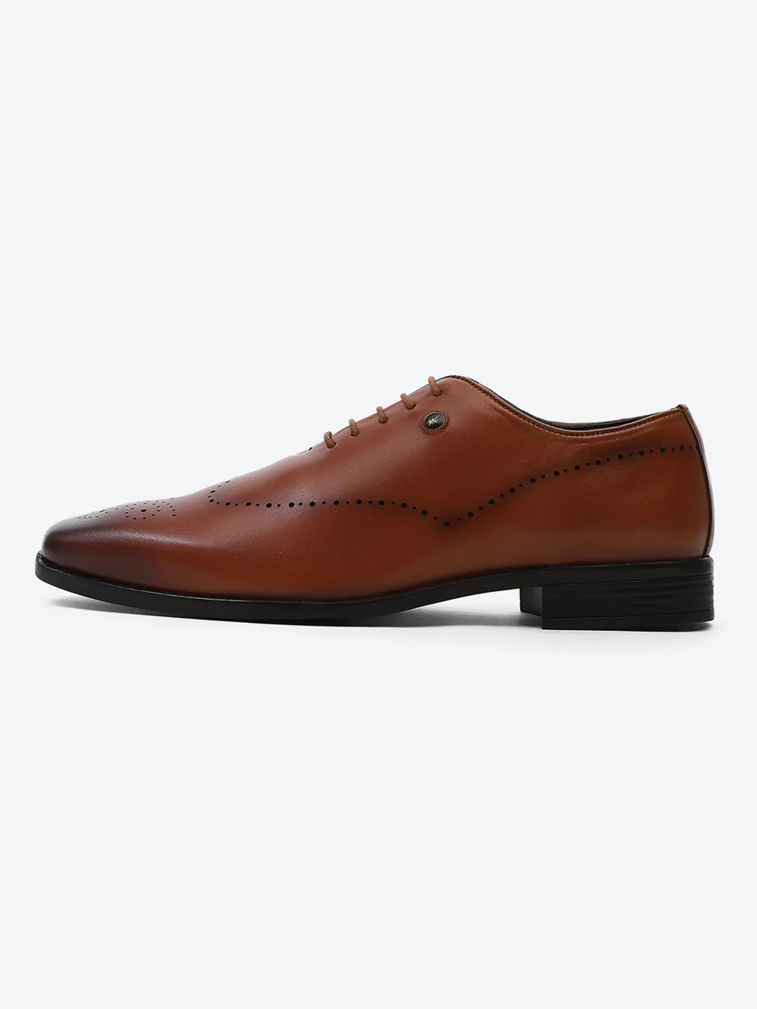 Men Tan Lace Up Genuine Leather Formal Oxfords - Image 4