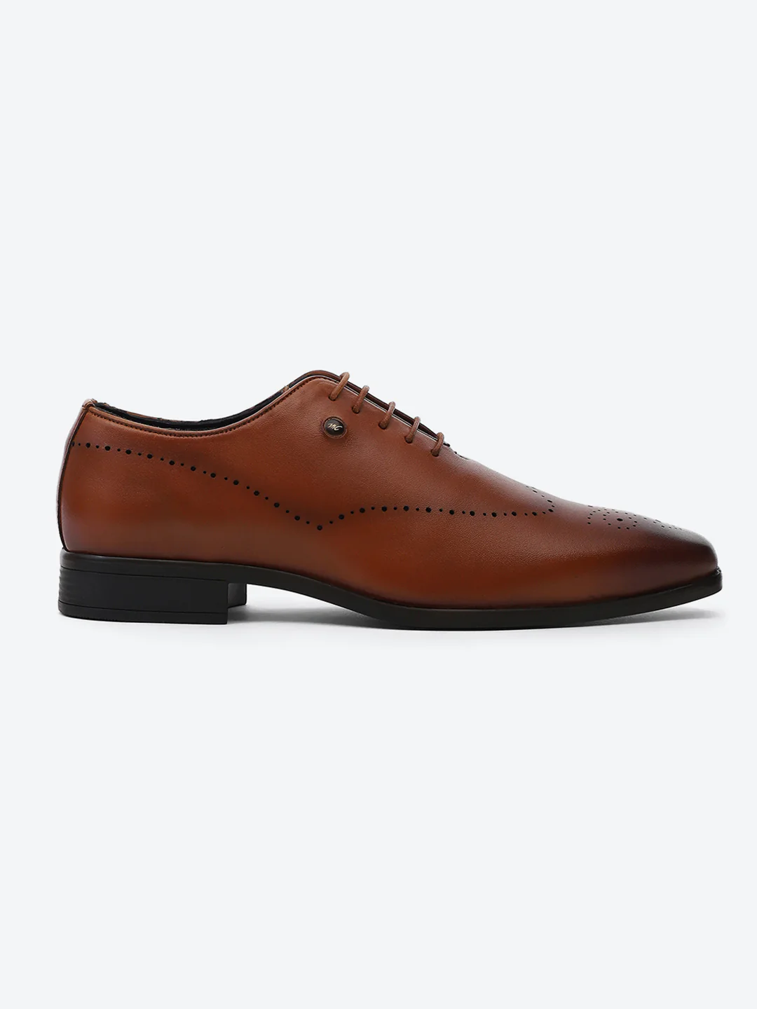 Men Tan Lace Up Genuine Leather Formal Oxfords - Image 5