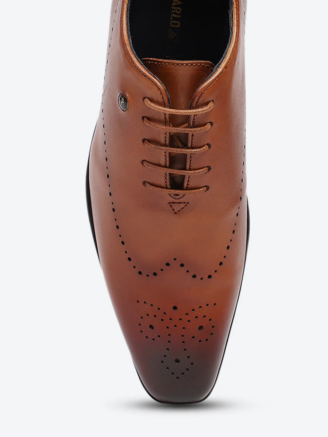 Men Tan Lace Up Genuine Leather Formal Oxfords - Image 7