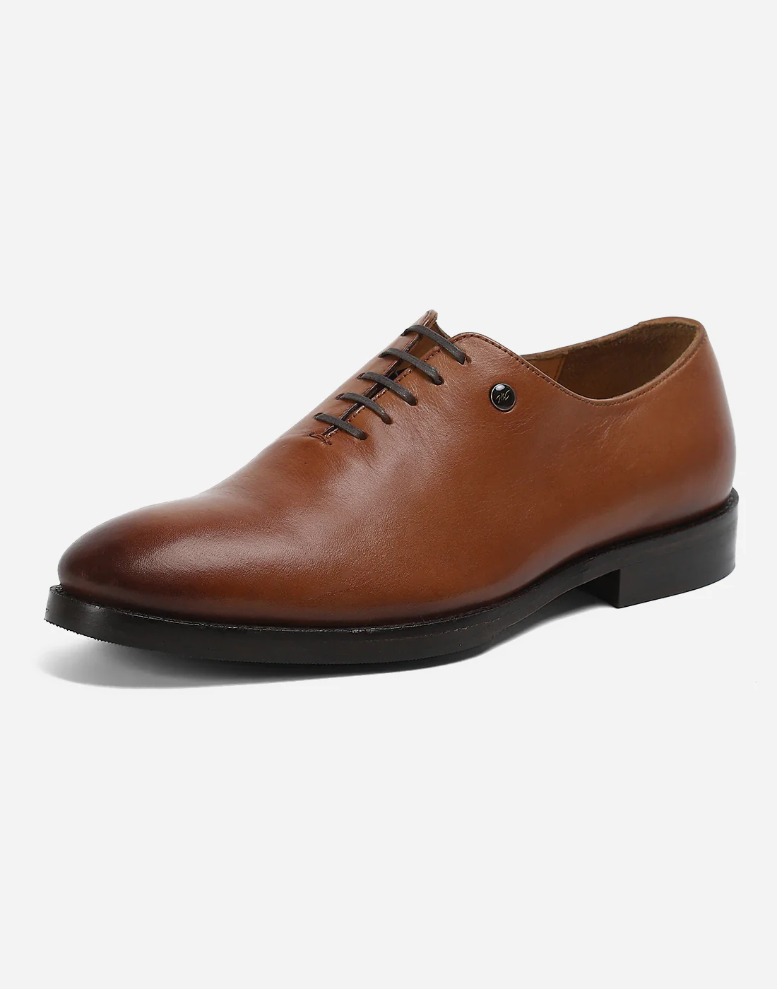 Men Tan Lace Up Genuine Leather Formal Oxfords - Image 3