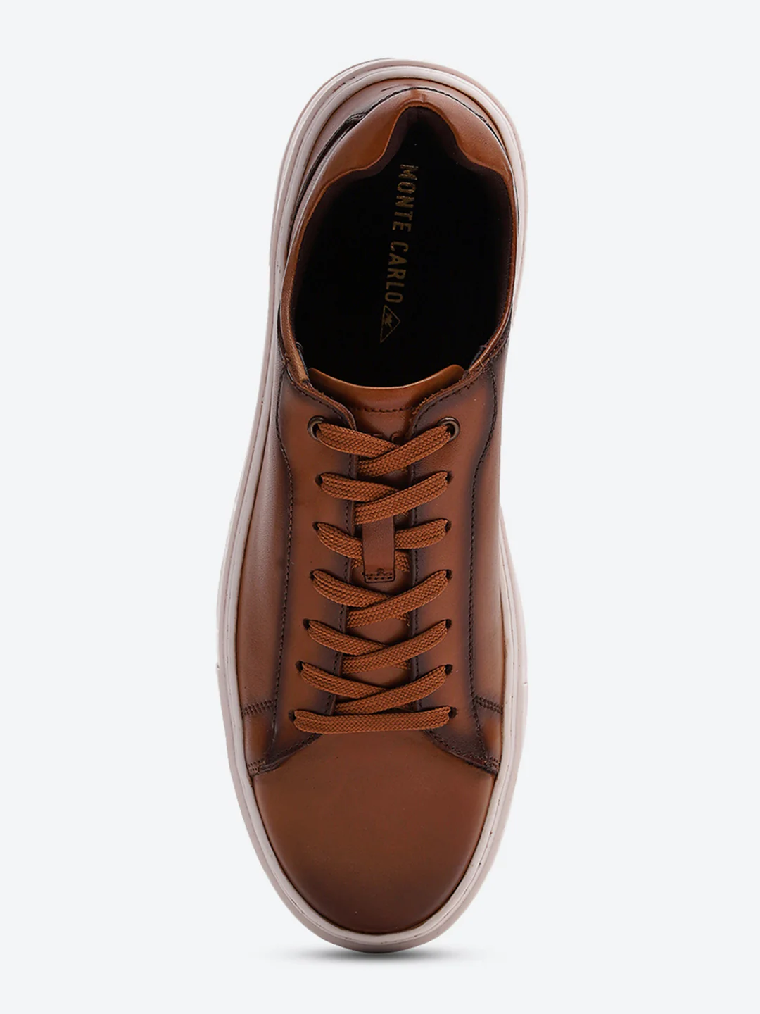 Men Tan Lace Up Genuine Leather Sneaker - Image 7