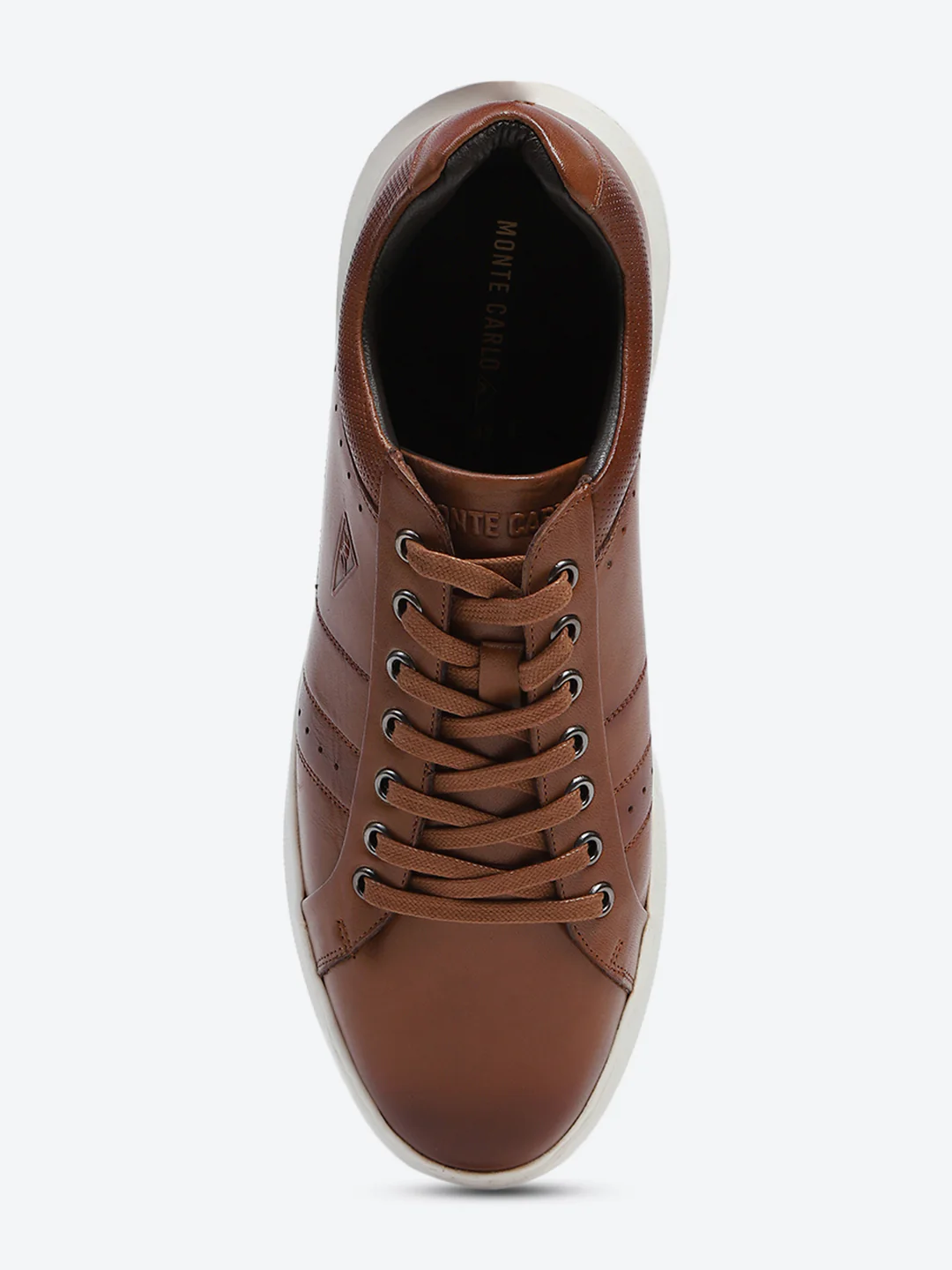 Men Tan Lace Up Genuine Leather Sneaker - Image 6