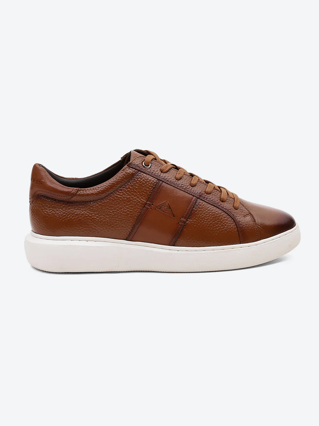 Men Tan Lace Up Leather Sneakers - Stylish & Comfortable - Image 5
