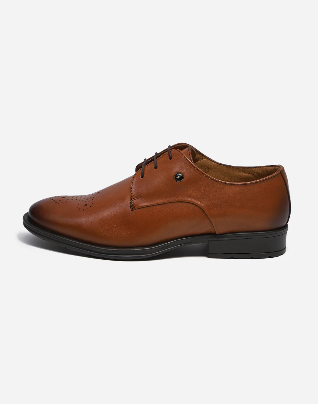 Men Tan Lace Up Genuine Leather Formal Brogues - Image 4