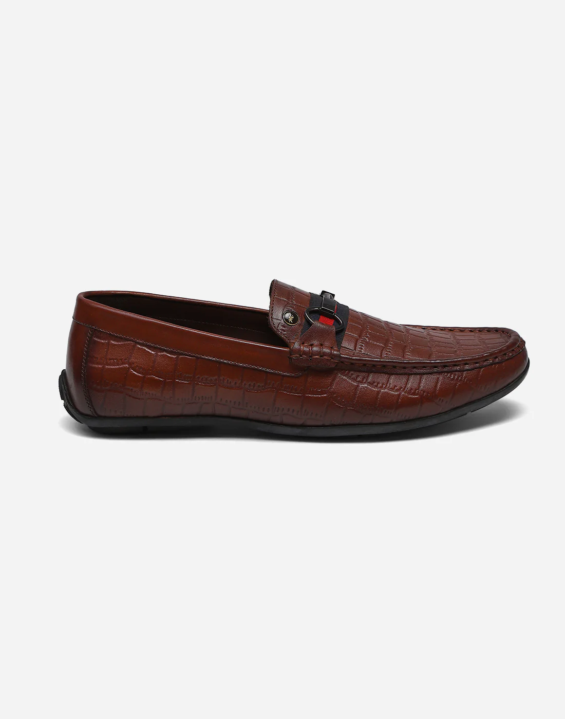 Men Tan Slip on Genuine Leather Loafers - Image 3