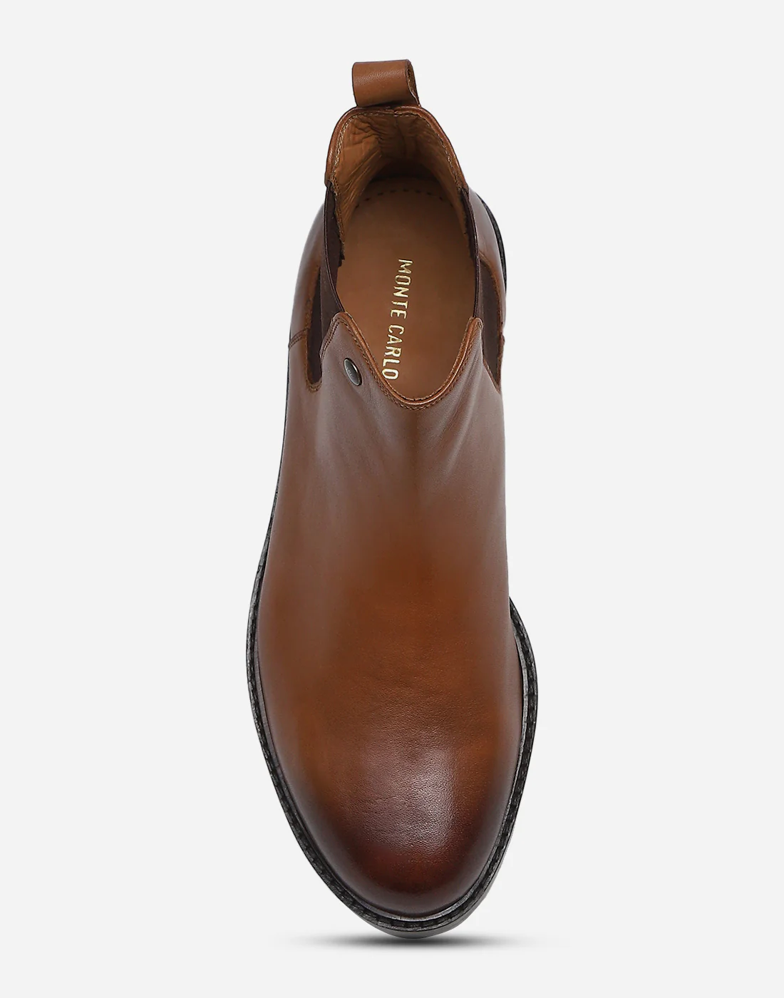 Men Tan Slip on Genuine Leather Chelsea Boots - Image 5