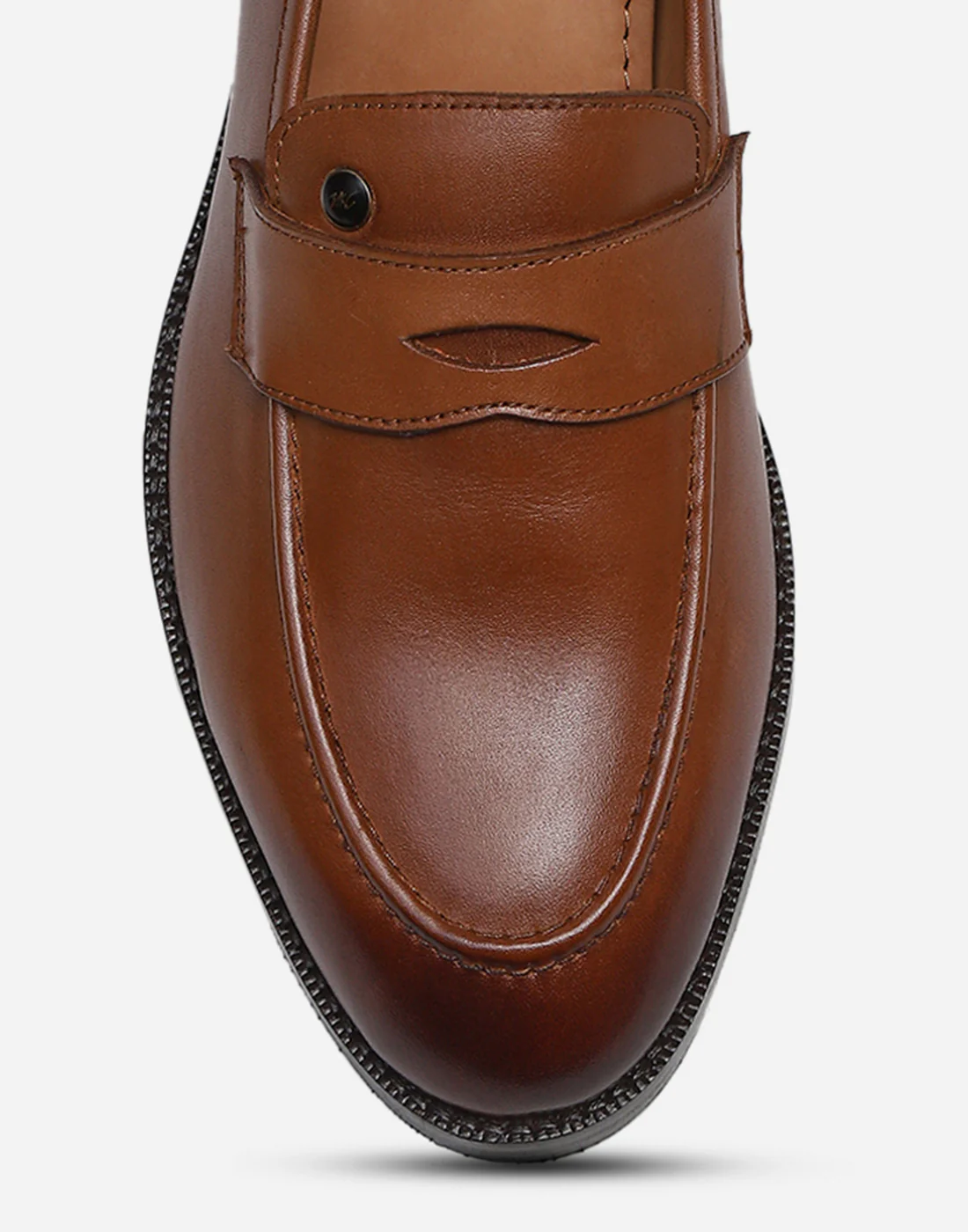 Men Tan Slip on Genuine Leather Loafers - Image 7