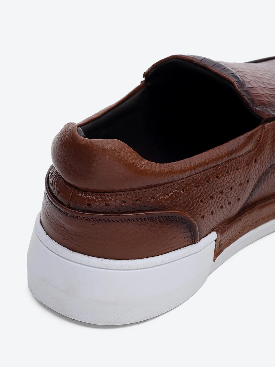 Monte Carlo Tan Croc Print Leather Casual Slip on Shoes for Men - Image 9