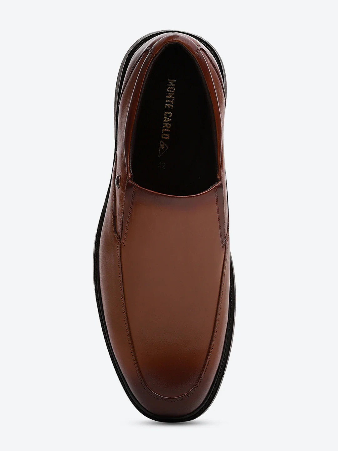 Men Tan Leather Slip on Shoes - Image 6
