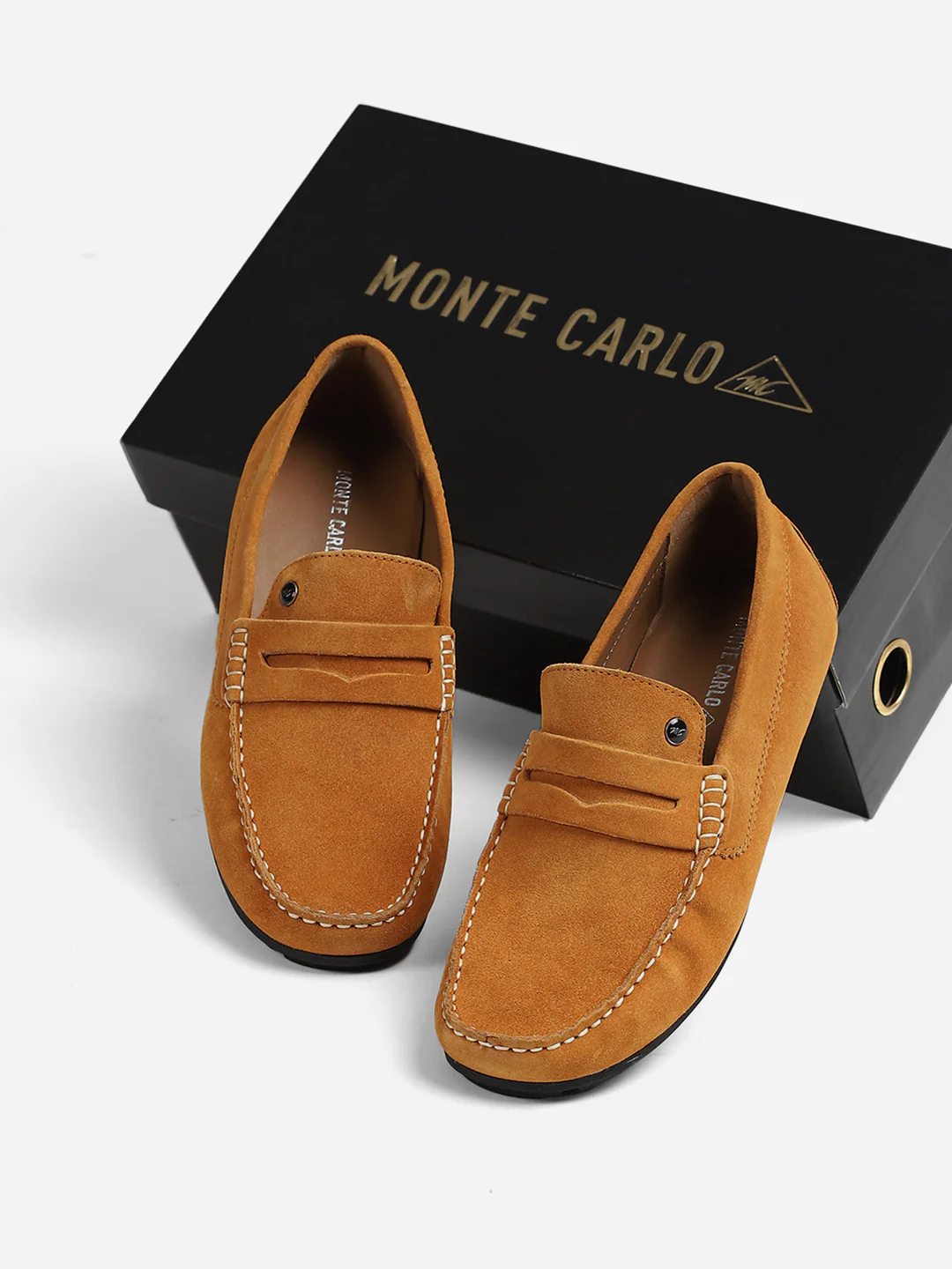 Men Tan Slip-On Genuine Leather Loafer - Image 4