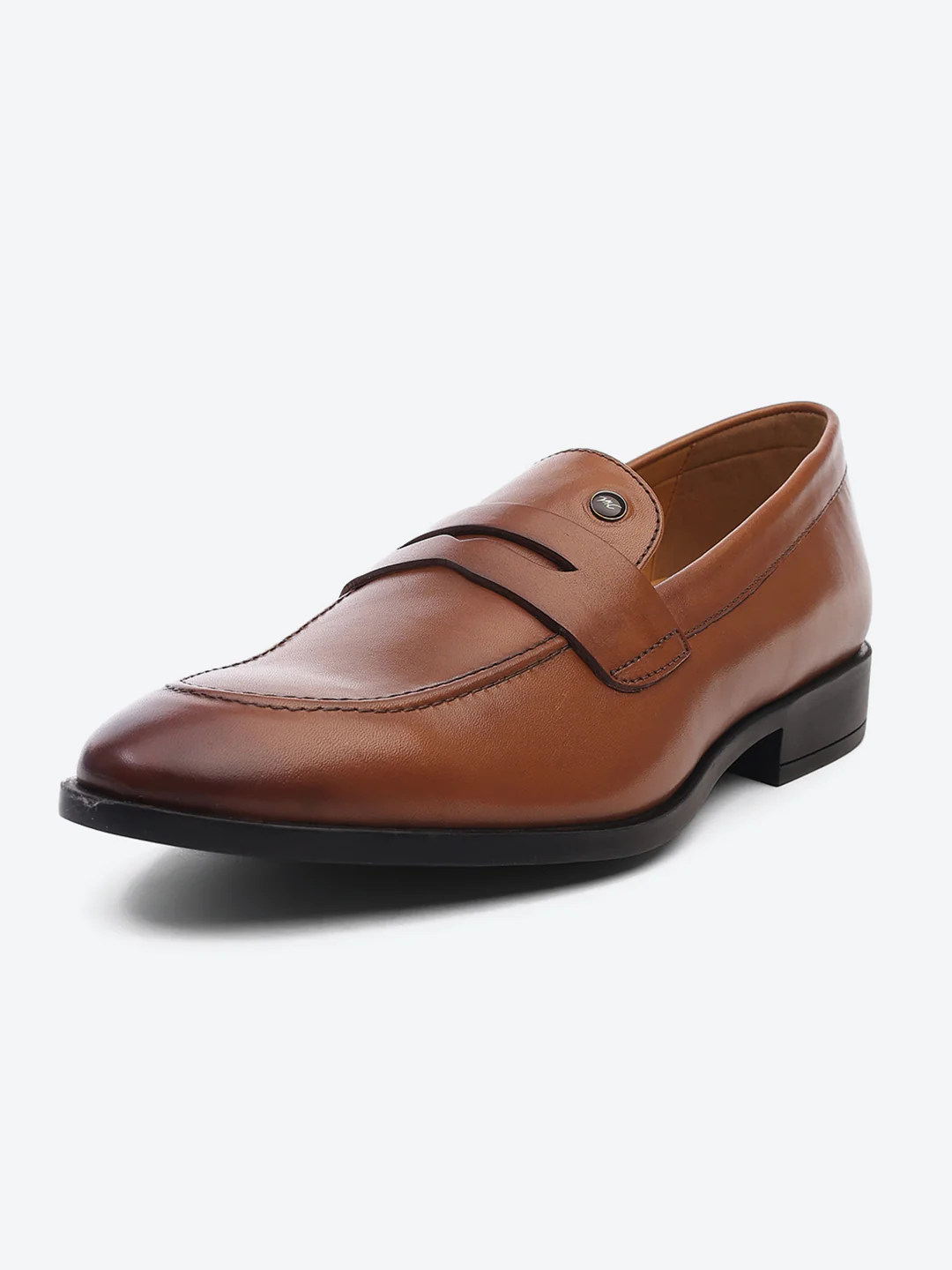 Men Tan Slip on Genuine Leather Loafers - Image 3