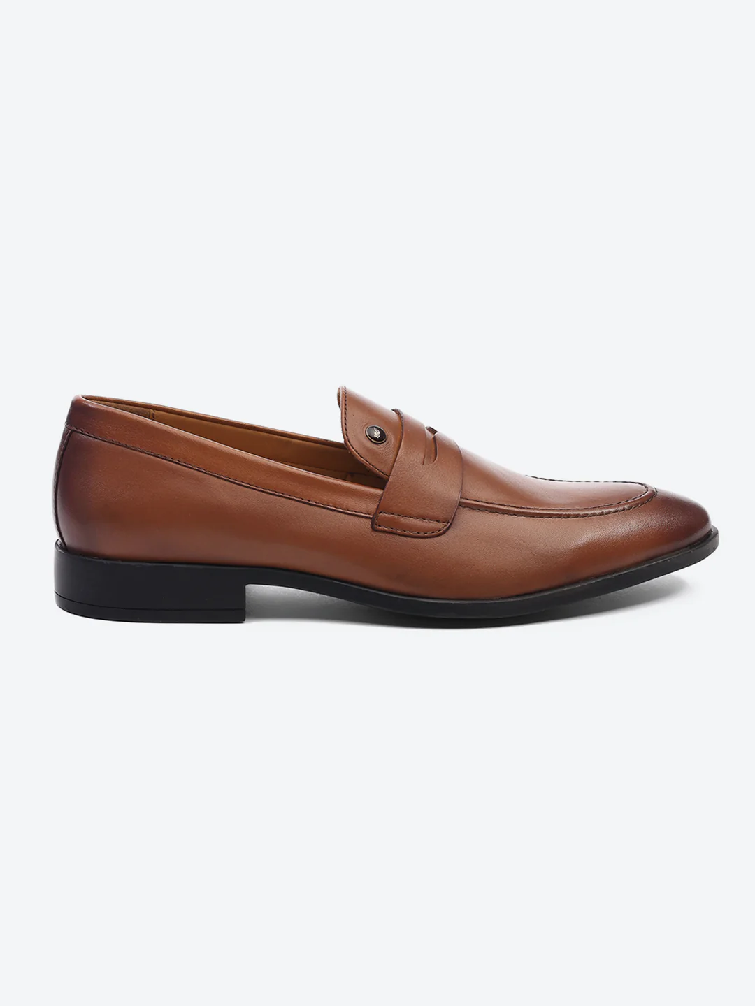 Men Tan Slip on Genuine Leather Loafers - Image 5