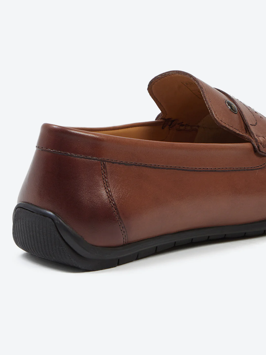 Men Tan Slip on Genuine Leather Loafers - Image 9